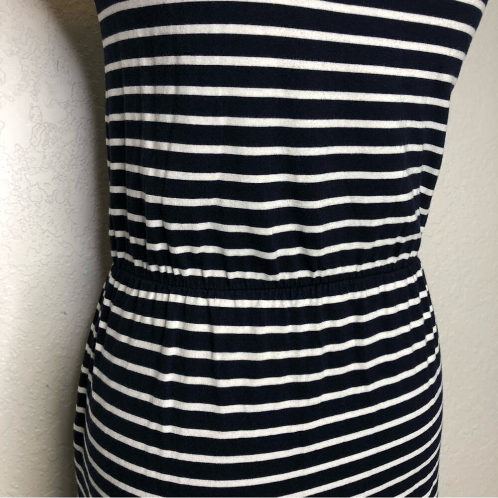Boden navy blue white striped cap sleeve knit dress size 2R - Picture 11 of 16